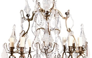 Louis XV Style Cut Glass and Gilt Metal Chandelier