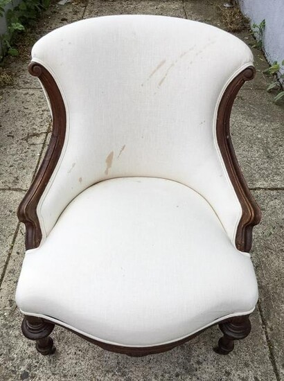 Louis XVI Bergere Linen Upholstered Chair Form