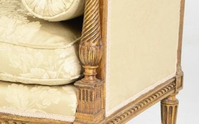 Louis XVI Style Carved and Painted Settee