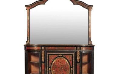 Luxurious chest of drawers with mirror in the Boulle style....