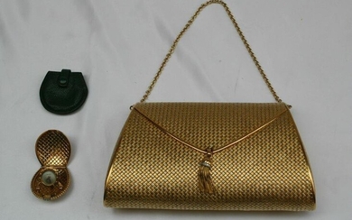 MAGNIFICENT FRENCH 1900 18K GOLD DIAMOND LADY'S PURSE & POCKET WATCH