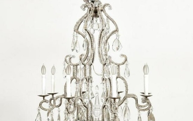 MAISON BAGUES-STYLE 8-LIGHT CRYSTAL CHANDELIER