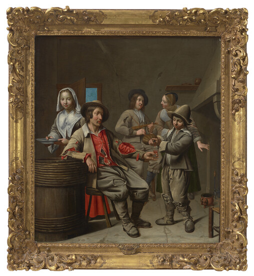 MASTER OF THE CORTÈGES (ACTIVE IN FRANCE CIRCA 1650) Peasants drinking and music making in a tavern