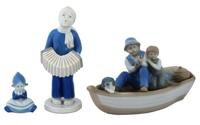 MID CENT GERMAN HAND PAINTED PORCELAIN FIGURINES