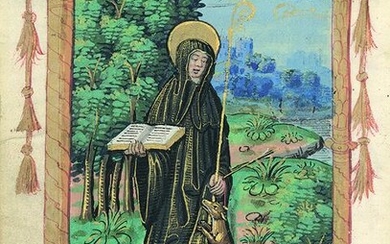 MINIATUREN: Der heilige Aegidius. Der Benediktiner-Abt