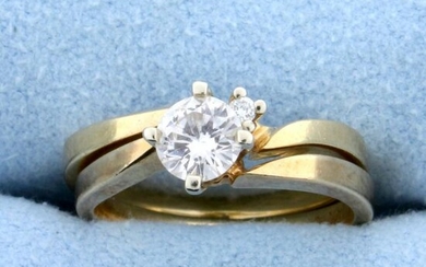 Matching Diamond Engagement Ring with Wedding Band