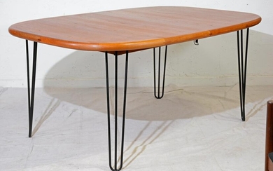 Mid Century Dining Table by Drylund on Pin Legs