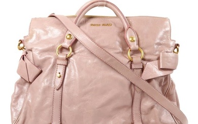 Miu Miu GHW 2 Way Shoulder Bag Crossbody Calfskin Leather Pink