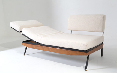Modular wooden and iron sofa. GIGI RADICE. 1950s