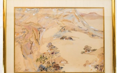 Mountain, Village Landscape - Watercolor