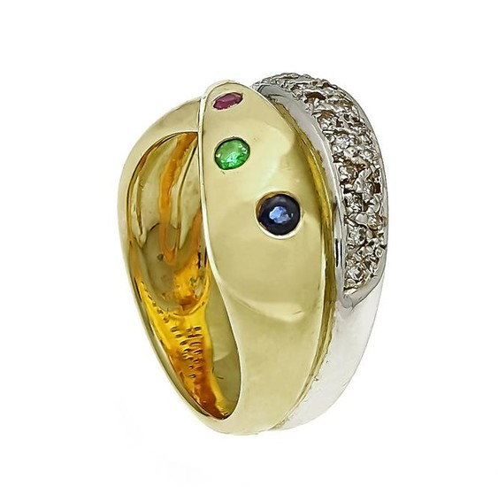 Multicolor brilliant ring