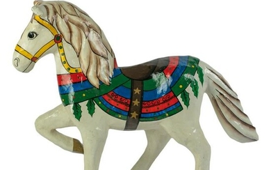 Naive Folk Art Papier Mache Hobby Horse Sculpture