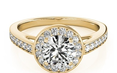 Natural 2.08 CTW Diamond Engagement Ring 18K Yellow Gold