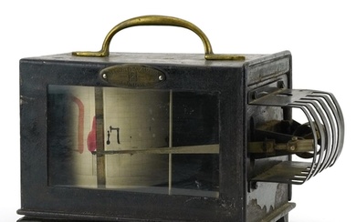 Negretti & Zambra barograph housed in a metal case with glas...