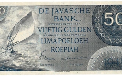 Netherlands-Indies. 50 gulden. Banknote. Type 1946 - Very Fine / Extremely Fine.