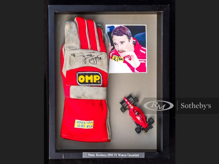 Nigel Mansell Race Worn and Signed Gloves