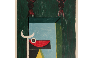 OSCAR DOMINGUEZ (1906-1957) TAUROMACHIE Lithographie en couleurs sur vlin Signe...