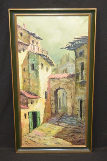 Oil on Canvas of an Italian Street