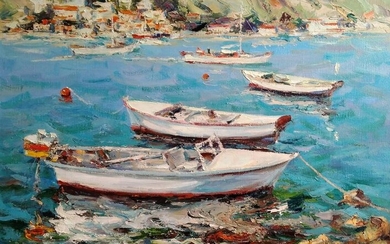 Oil painting Boats Alexander Nikolaevich Cherednichenko