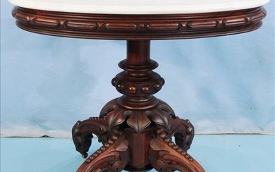 Oval walnut Victorian Thomas Brooks table