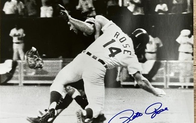 PETE ROSE (Reds) signed "1970 All Star Game Fosse "16x20 photo-JSA NN58247