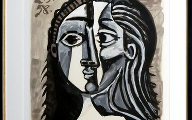 Pablo Picasso, Tete de Femme, Lithograph on Arches