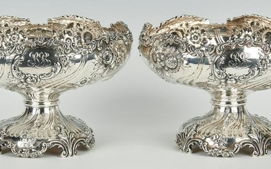 Pair Kirk & Son Large Repousse Compotes