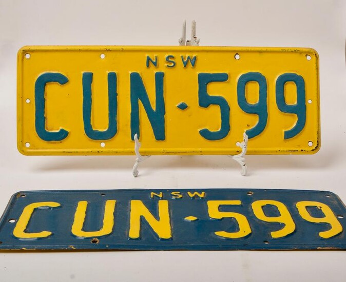 Pair of 1962 NSW Registration Plates