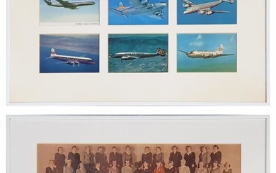 Pair of Framed Vintage Airline Prints (largest 60 x 40cm)