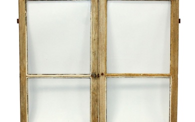 Pair of French oak & glass windows