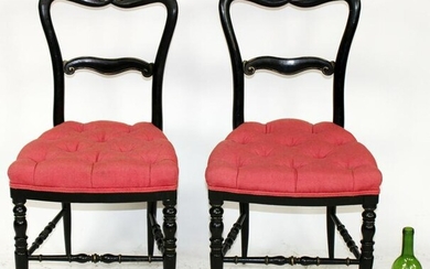 Pair of French petite side chairs