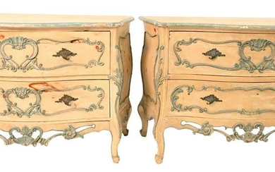 Pair of Louis XV Style Painted Commodes
