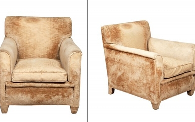 Pair of Maison Jansen Upholstered Club Chairs