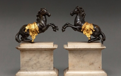 Pair of Rearing Horses, Italian, probably Venice, 18th Century Style