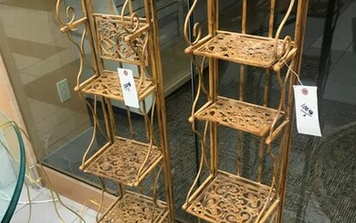 Pair of Wrought Iron Metal Stands