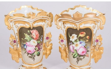 Paris Porcelain Painted Vases