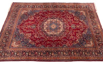 Persian Mashed Hand Woven Wool Rug, W 9' 5'' L 12' 10''