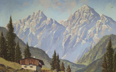 Peter Haller (Austria, b.1911) - Alpine Landscape, Oil on Canvas.
