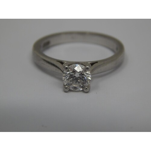 Platinum Diamond Solitaire Ring: The Round Brilliant Cut Dia...