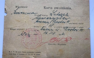 Prison Release Document from Szczecin - 1946