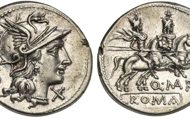 Q. Marcius Libo, Denarius, Rome, 148 BC; AR (g 3,82;...