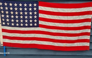 Rare American Flag 48 Star WWII Mare Island 1943 #10 30 x 54"
