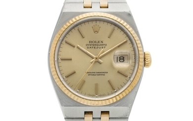 Reference 17013 A stainless steel and yellow gold bracelet watch, Circa 1991