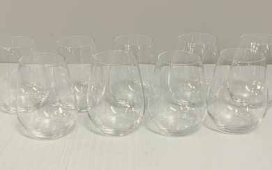 Riedel Set of (9) Stemless Wine Glasses