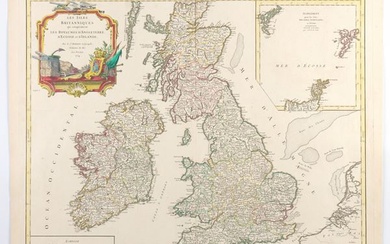 Robert de Vaugondy (1688 - 1766), Les Isles Britanniques : qui comprennent les Royaumes d'Angleterre, d'Ecosse et d'Irlande, 1754