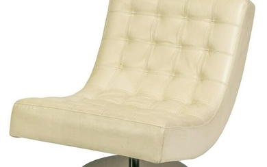 Roche Bobois Modern Italian White Leather Chair