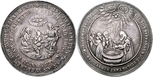SACHSEN, Johann Georg I., 1615-1656, Silb. Taufmed.o.J. v.P.Walter
