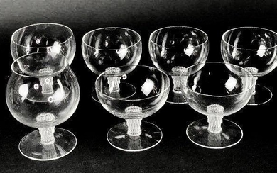 SET OF 7 ASSORTED LALIQUE GLASSES
