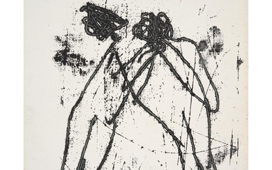 SIDNEY NOLAN (1917-1992) Two Figures (Robert Lowell) c.1965 transfer drawing on paper 30.5 x 25.5cm (sheet)