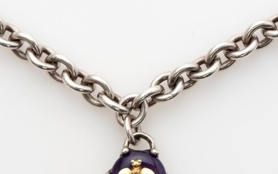 Saint by Sarah Jane 18k Bee + Amethyst Sterling Chain Necklace